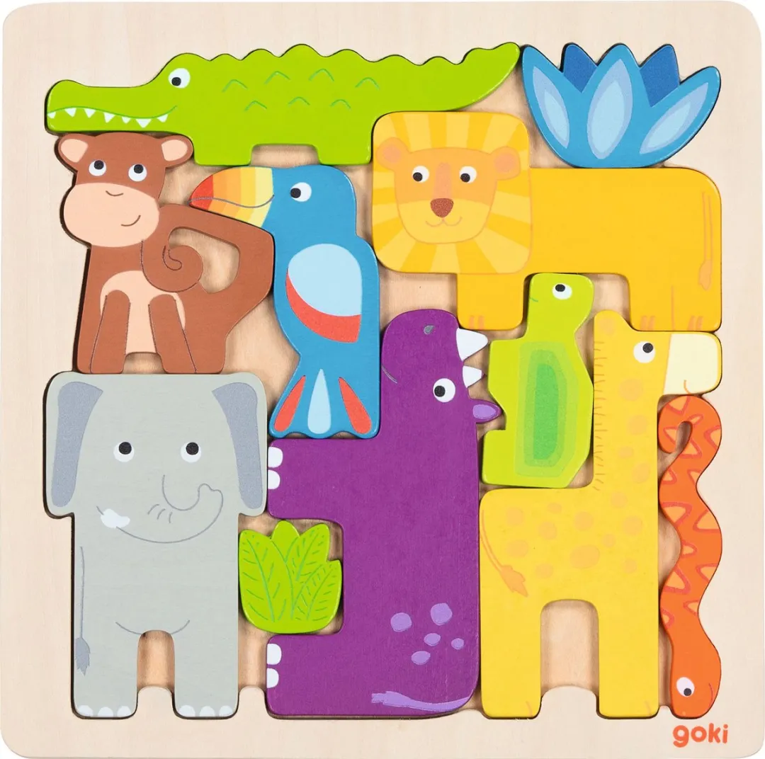 Goki Safari Puzzle 11 Stuks - Multicolor