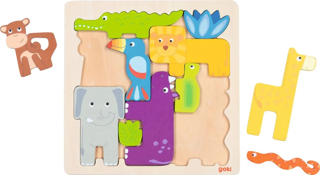 Goki Safari Puzzle 11 Stuks - Multicolor