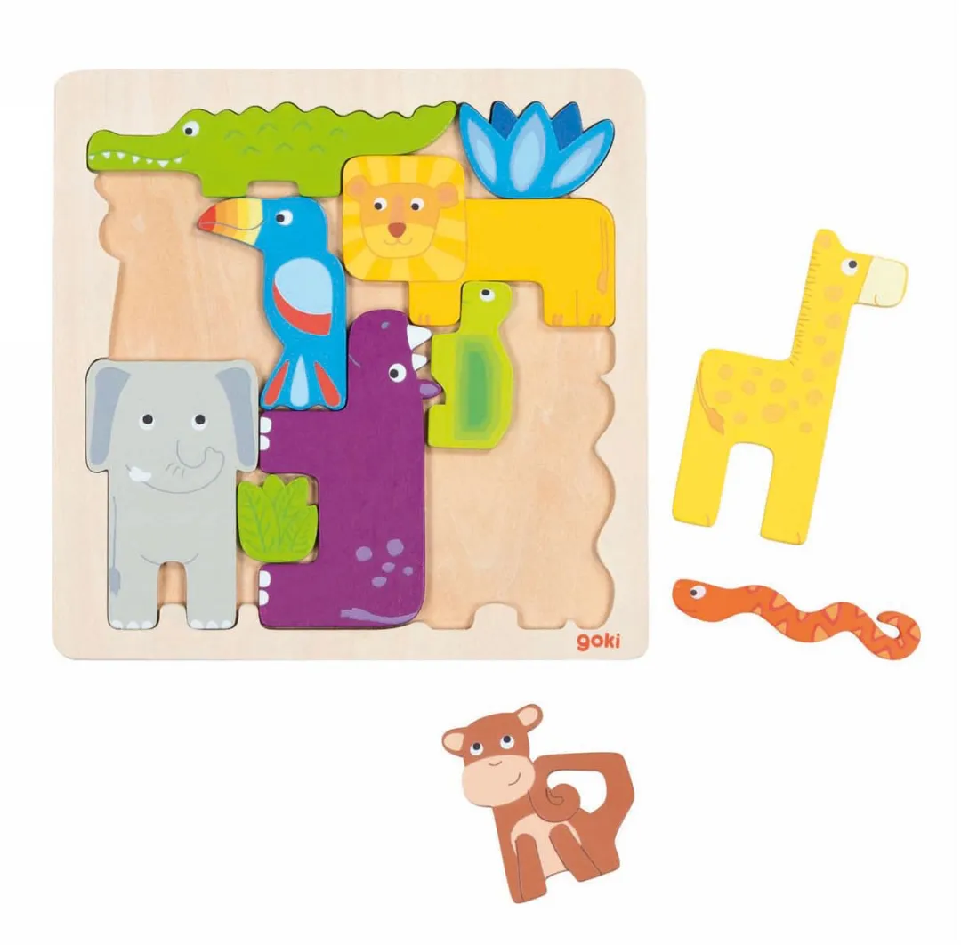 Goki Safari Puzzle 11 Stuks - Multicolor
