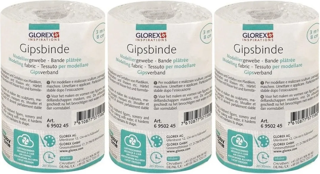 Glorex Keratex Zwangere Buik Gips 3x 3m x 8cm