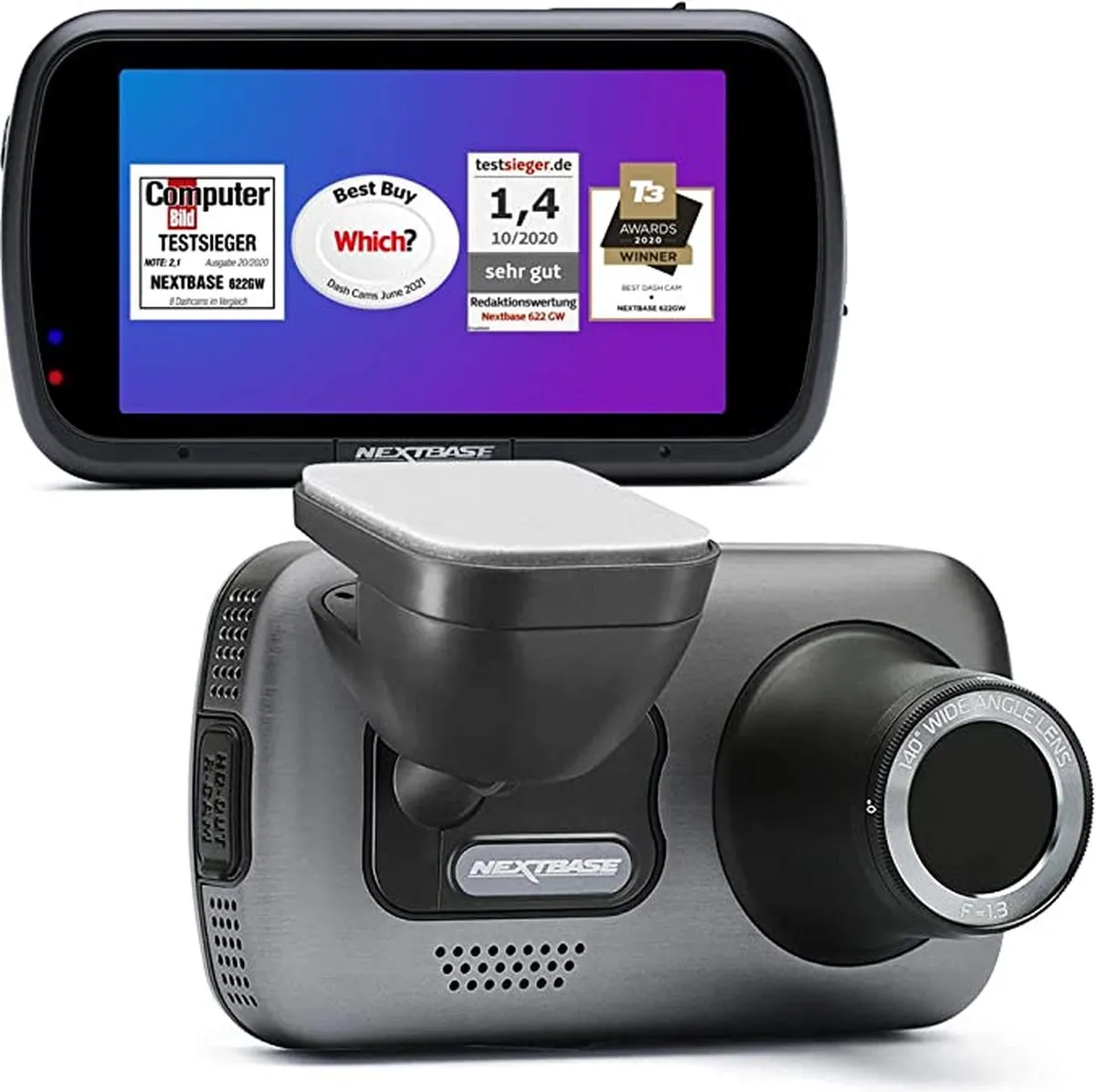 Nextbase 622GW 4K Dashcam - Grijs/Zwart