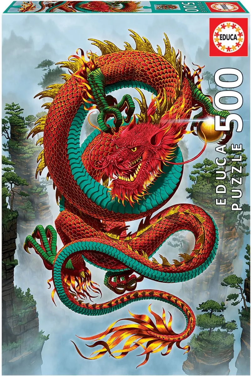 Educa De Draak Vincent Hie Puzzel - 500 Stuks - Geel/ Groen/ Rood