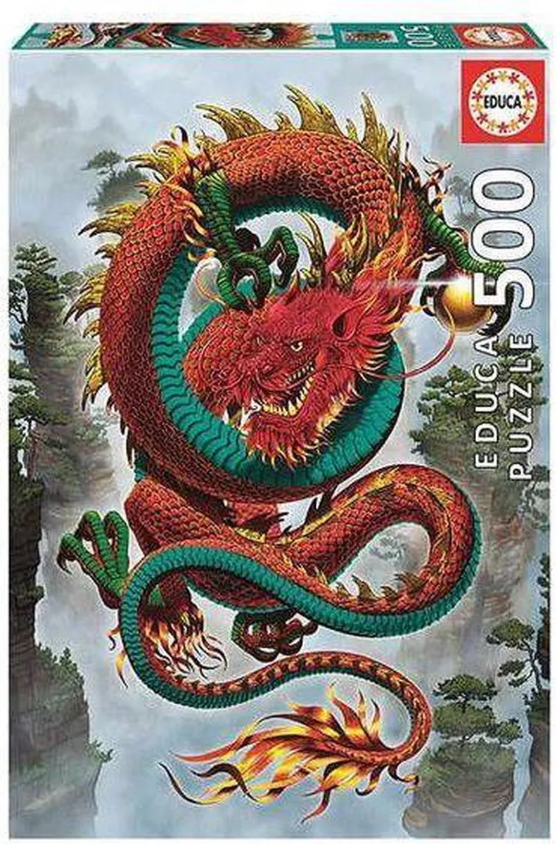 Educa De Draak Vincent Hie Puzzel - 500 Stuks - Geel/ Groen/ Rood