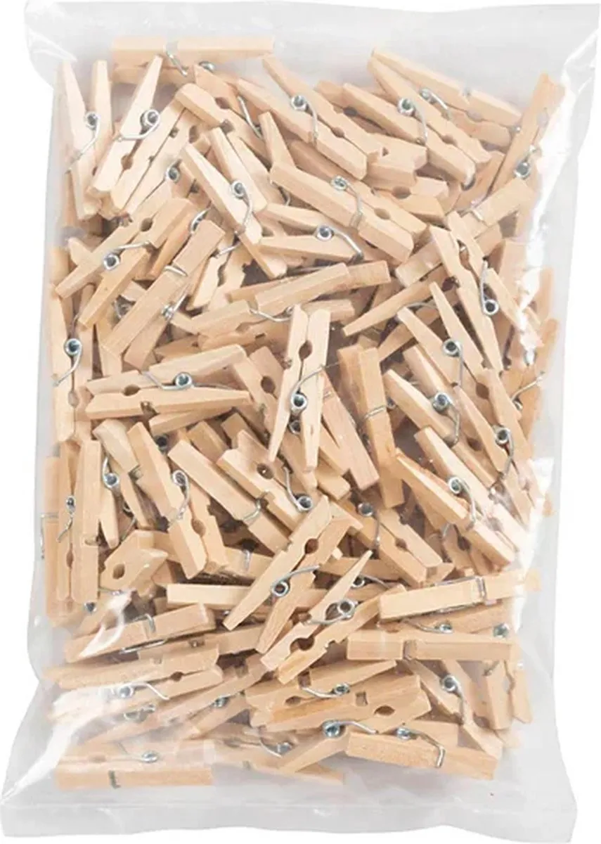 Creativ Company Mini Wasknijpers 3cm - 100 Stuks - Bruin