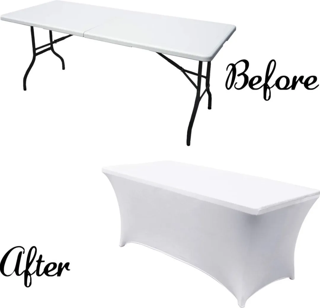 Perel Hoes voor tafel, wit, rechthoekig, 180 cm x 75 cm x 74 cm