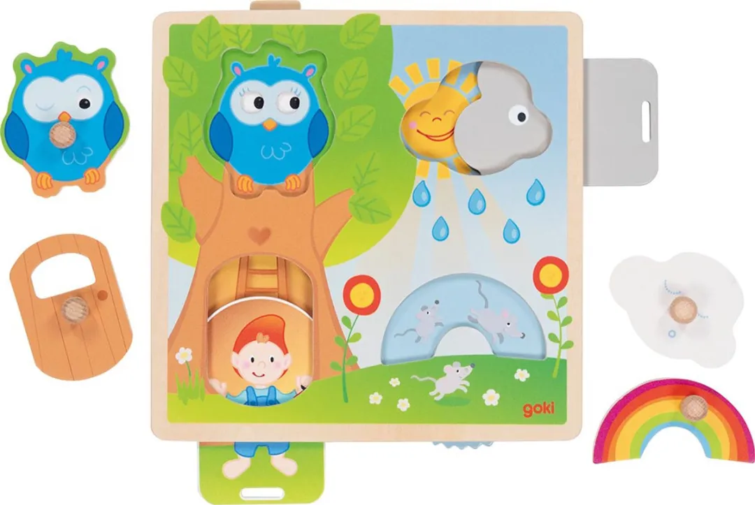 Goki Puzzle Owl In Tree 4-delig - Multicolor