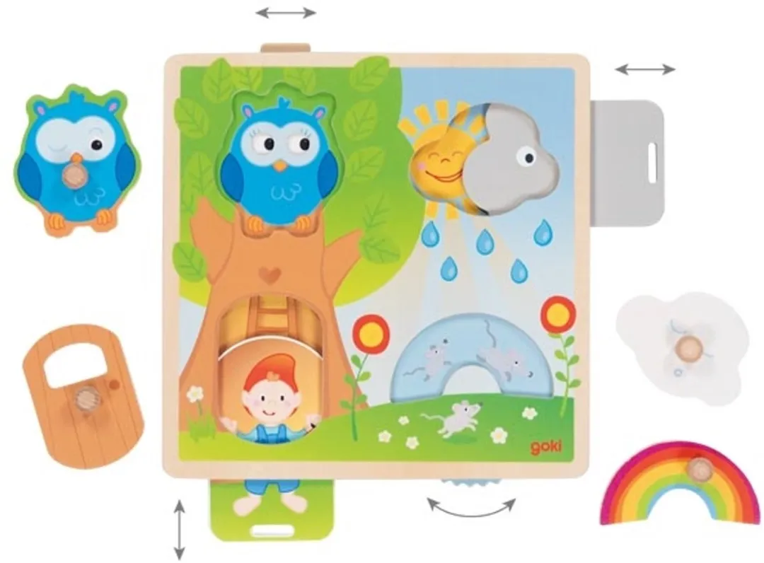Goki Puzzle Owl In Tree 4-delig - Multicolor