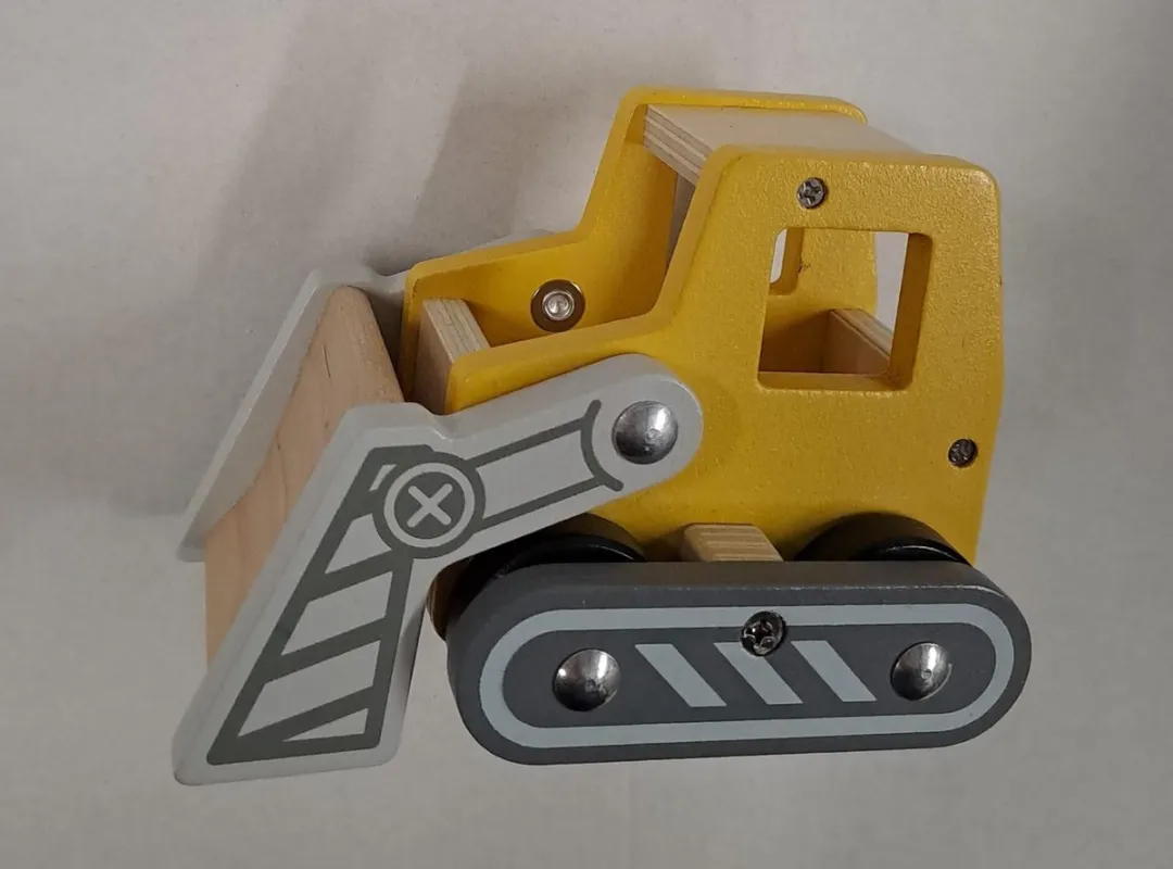 Playing Kids Houten Constructievoertuig Shovel - Geel/Grijs