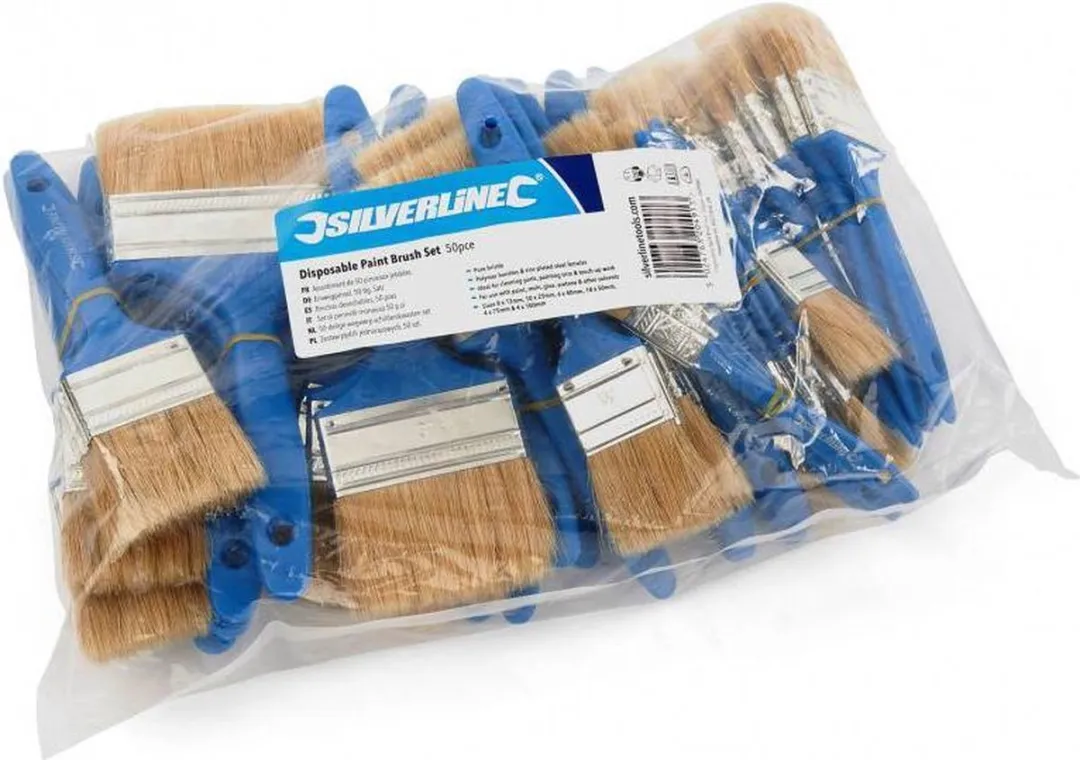 Silverline Wegwerp Schilderskwasten Set 50 Stuks