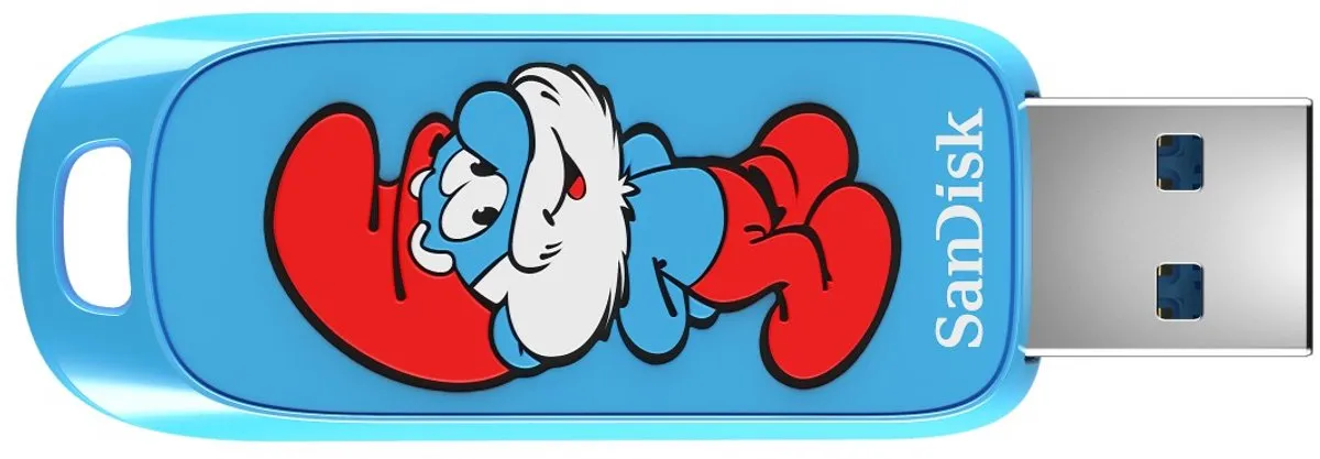 SanDisk Smurfs USB 128GB - 130MB/s - Zilver