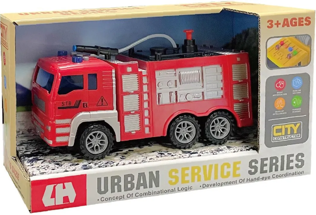 Brandweerwagen - Frictie met geluid en lichtjes - Urban service series 21CM