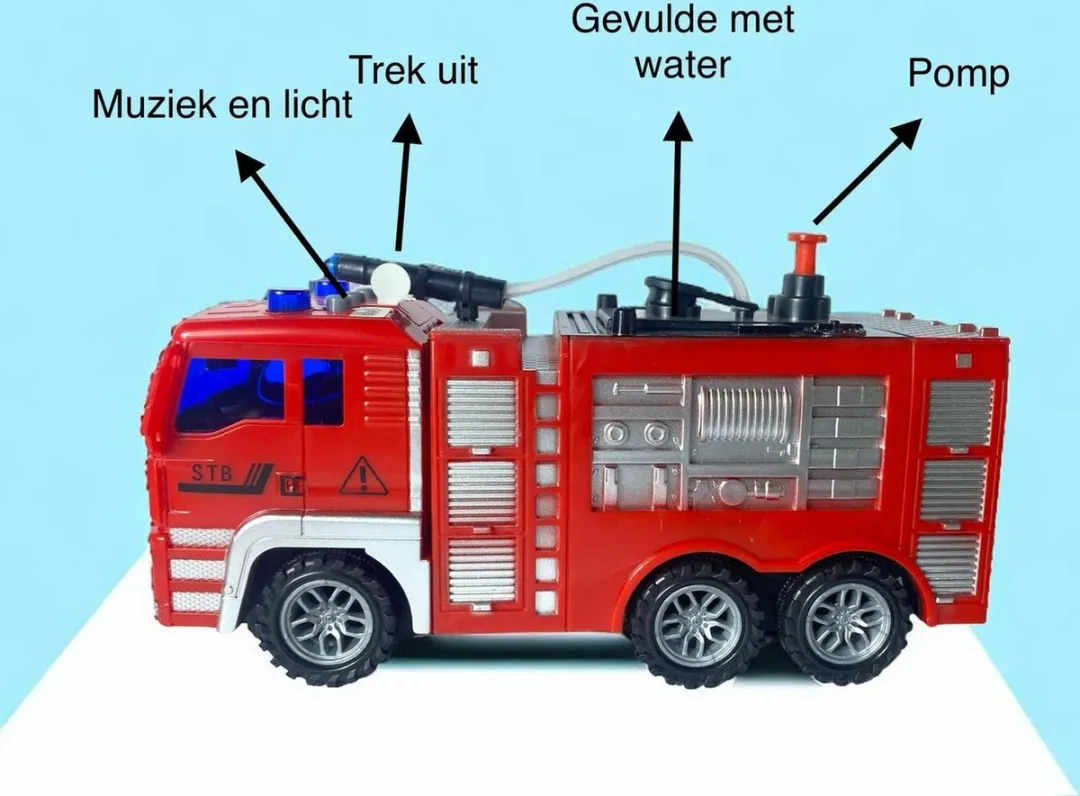 Brandweerwagen - Frictie met geluid en lichtjes - Urban service series 21CM
