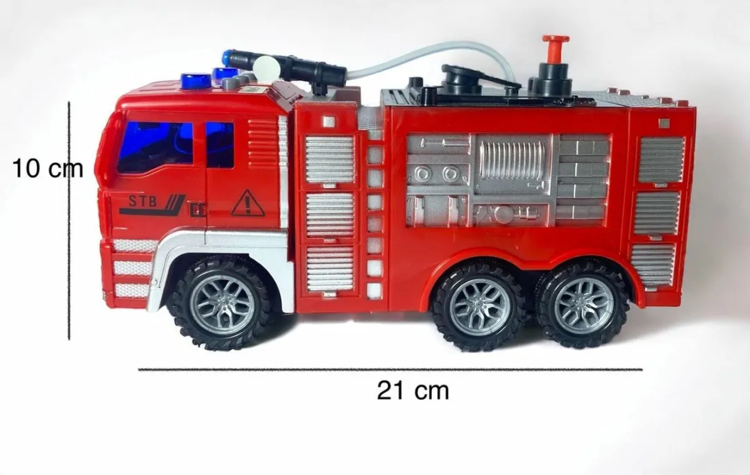 Brandweerwagen - Frictie met geluid en lichtjes - Urban service series 21CM