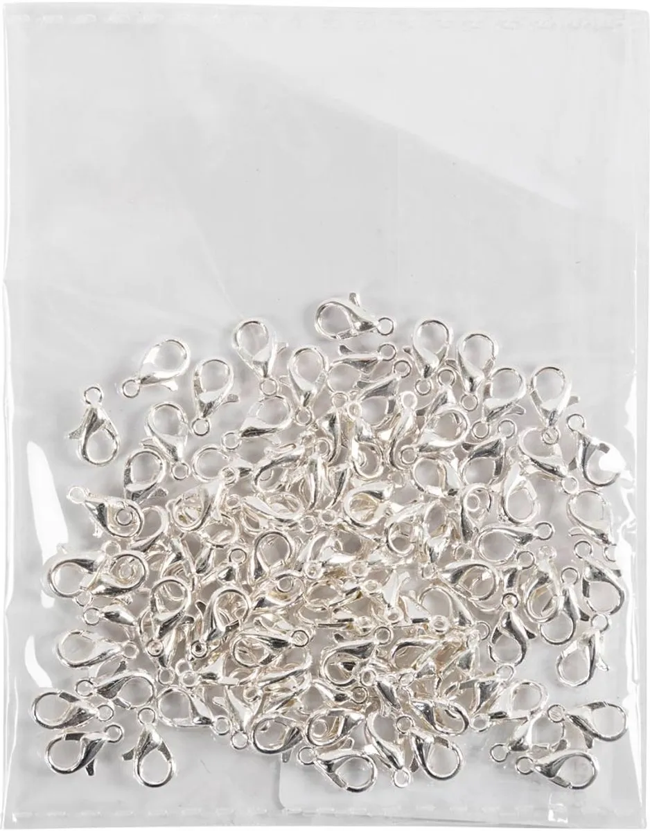 Creativ Company Karabijnsluiting 10mm Verzilverd - 100 Stuks