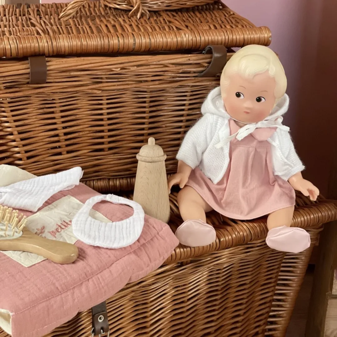 Egmont Toys Vintage Babypop Susan ET700052 - 32cm - Lichtroze/Wit