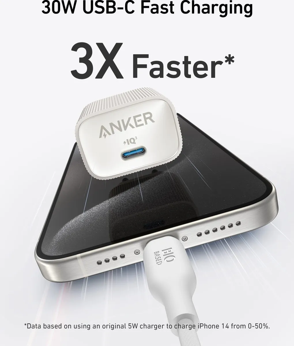 Anker Nano A2337G21 USB-C Oplader 30W - Wit