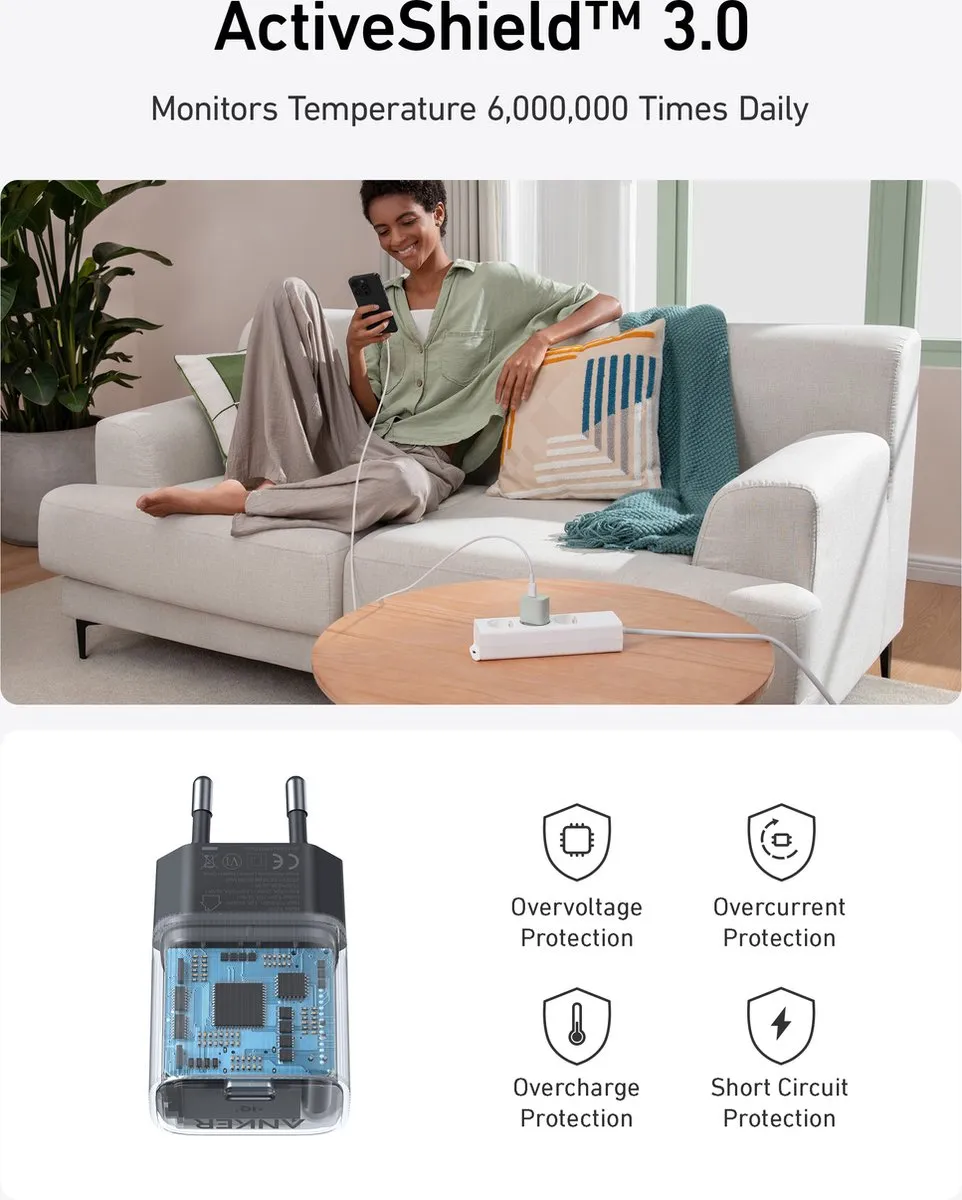 Anker Nano A2337G21 USB-C Oplader 30W - Wit