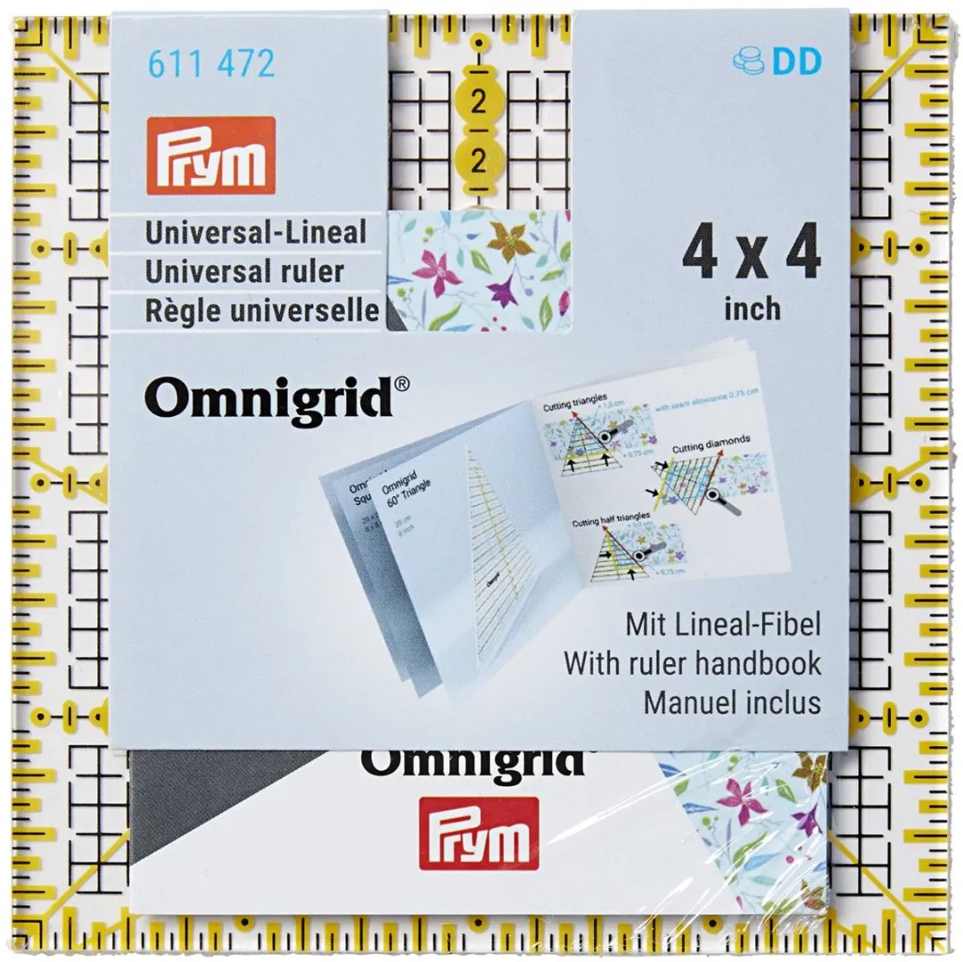 Prym Universele Liniaal Omnigrid 4x4 Inch - Doorzichtig - afbeelding 2 van 3