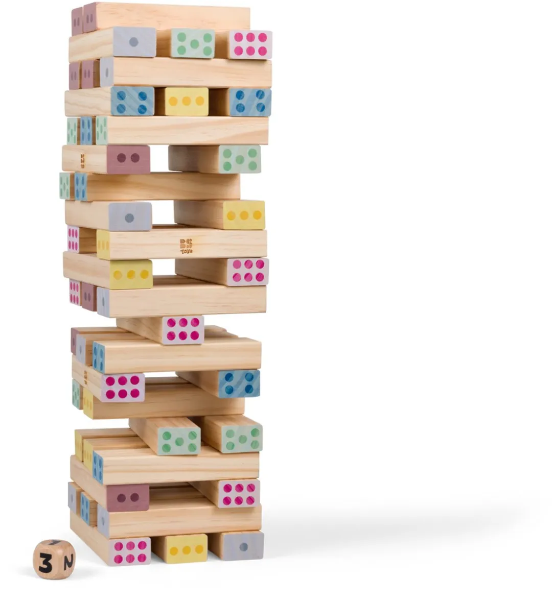BS Toys Giant Number Tower GA520 Houten Stapeltoren - 48 Blokken