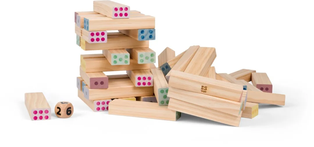 BS Toys Giant Number Tower GA520 Houten Stapeltoren - 48 Blokken