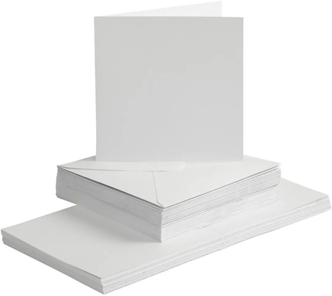 Creativ Company Kaarten & Enveloppen 15x15cm - 50 Stuks Wit