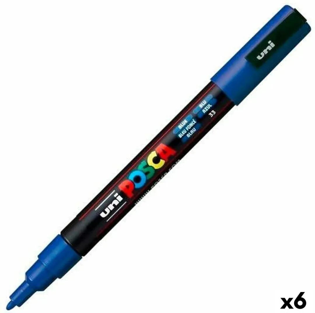 Posca PC-3M Markeerstift Blauw - 6 Stuks