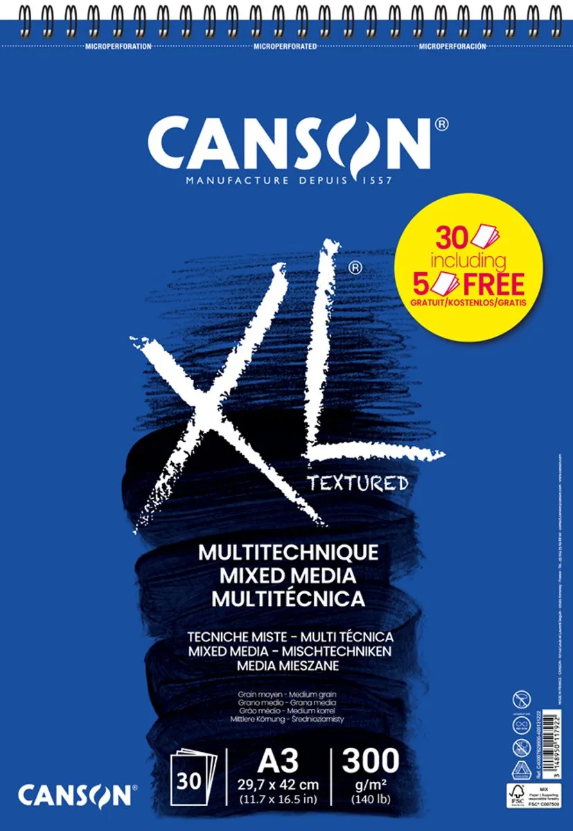 Canson XL Mixed Media Tekenblok A5 - 15 Vel