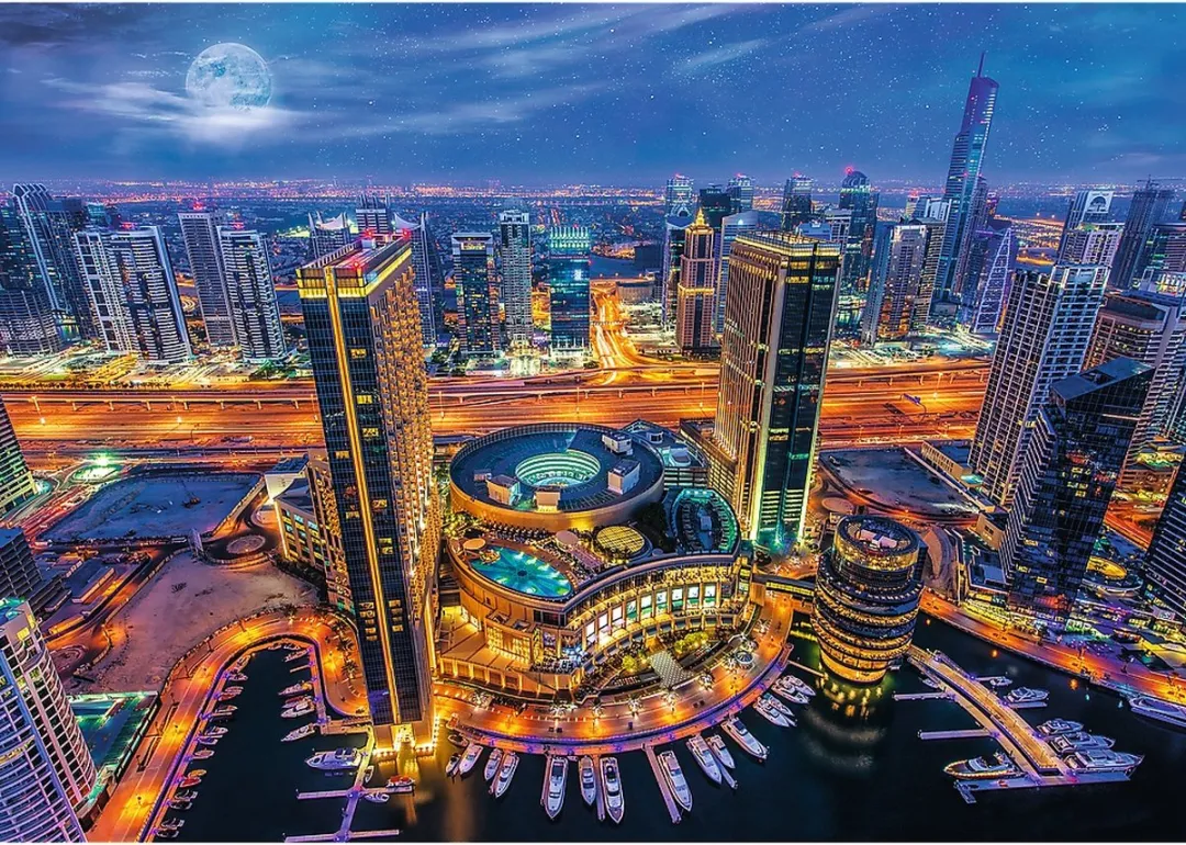 Trefl Puzzel 2000 Stuks Dubai Skyline Nacht - Multicolor