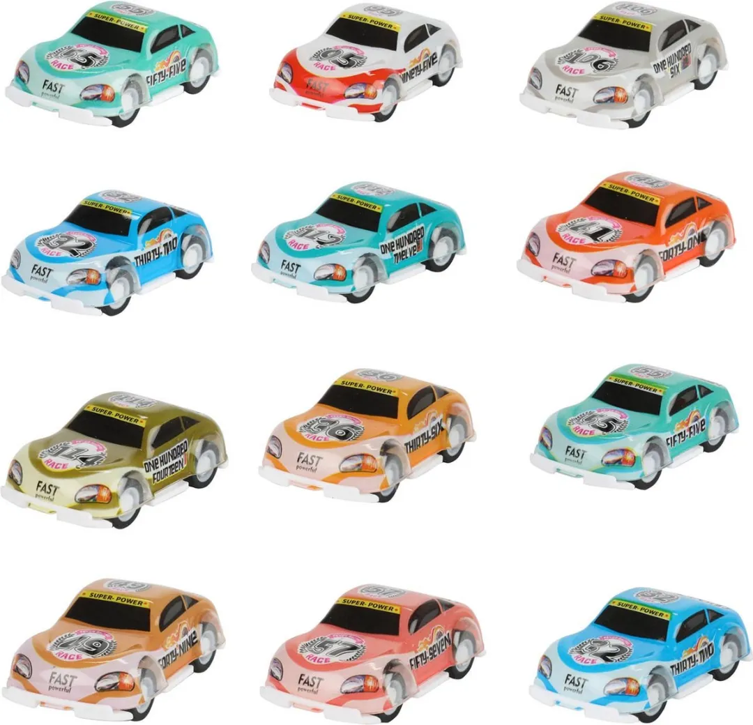 Toi-Toys Turbo Racers Pull Back Raceauto's 12st - Multicolor