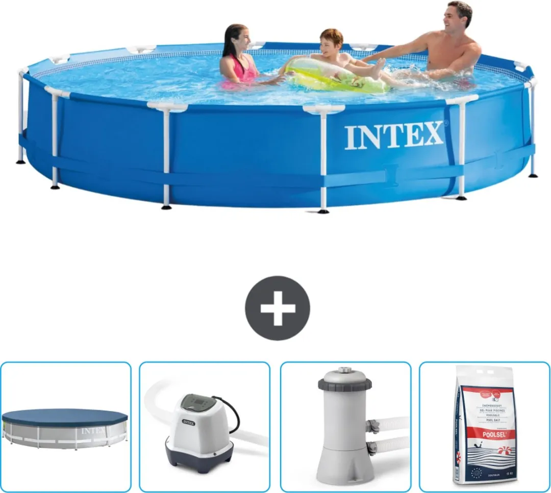 Intex 28210NP-Blauw Rond Frame Zwembad 366x76cm