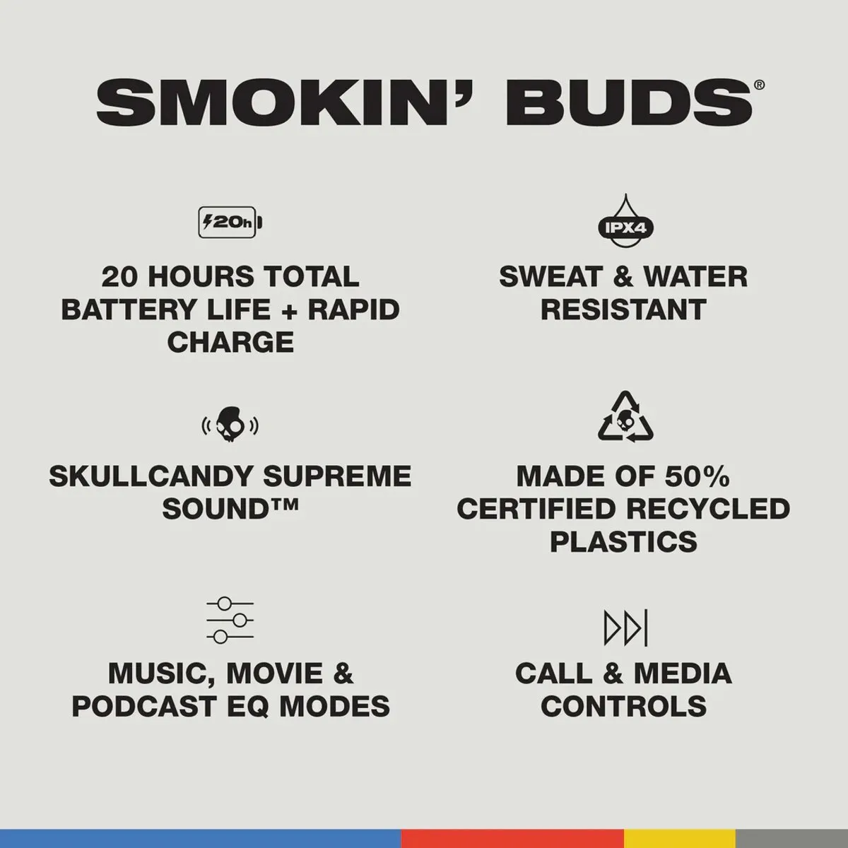 Skullcandy Smokin’ Buds S2TAW-S951 In-Ear Oordopjes - Wit - afbeelding 6 van 6