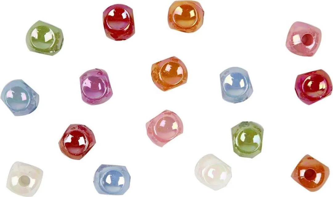 Creativ Company Creotime Plastic Kralen 10x10mm - 7 Kleuren - 700 Stuks