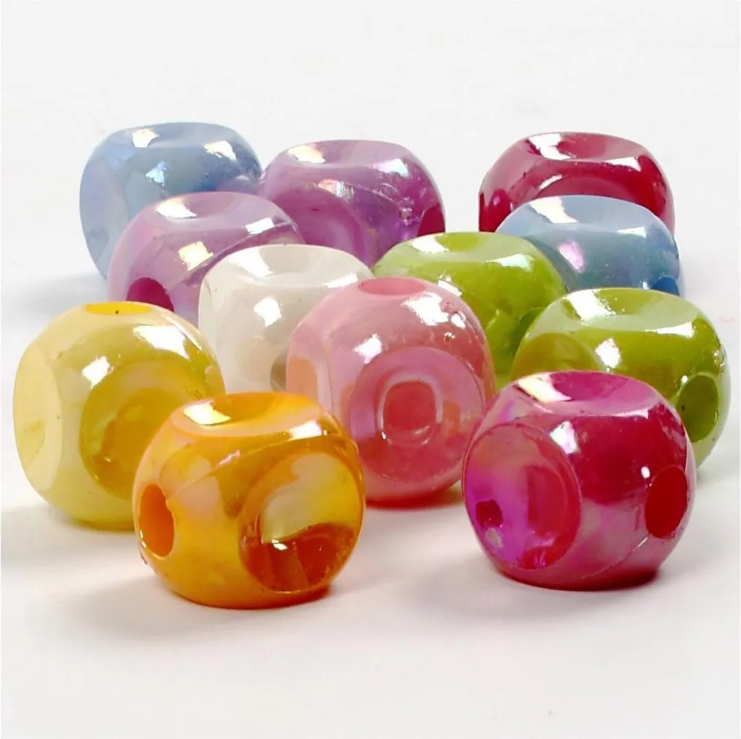 Creativ Company Creotime Plastic Kralen 10x10mm - 7 Kleuren - 700 Stuks