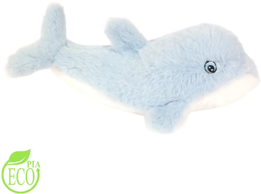 PIA Soft Toys Pluche Eco Knuffel Dolfijn - 27cm - Blauw/Wit