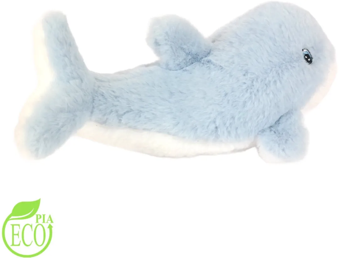 PIA Soft Toys Pluche Eco Knuffel Dolfijn - 27cm - Blauw/Wit