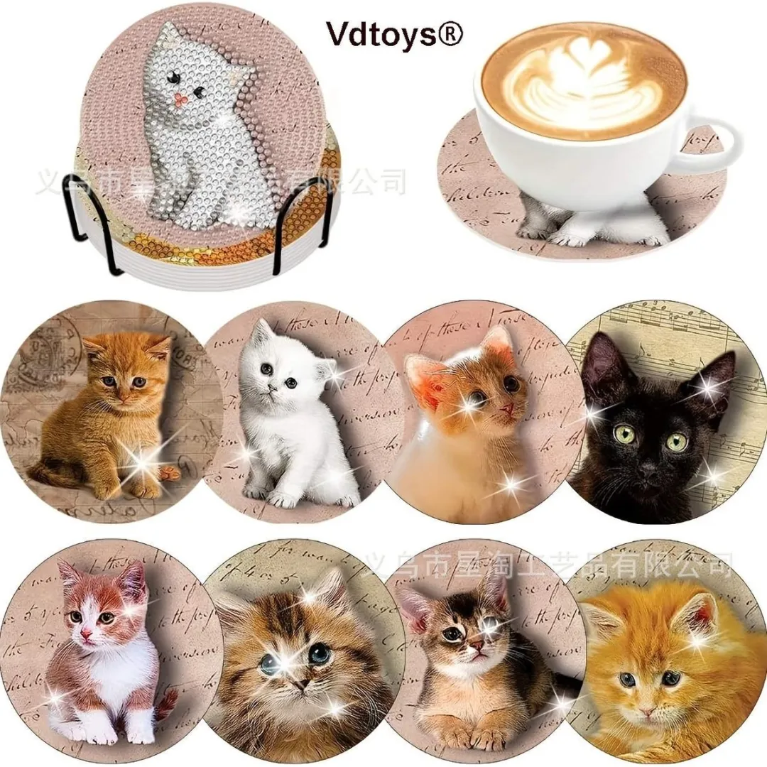 VDTOYS Diamond Painting Onderzetters Set B Katten