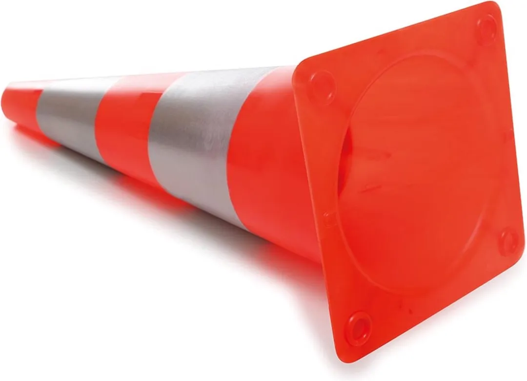 Perel Afzetkegel met reflecterende stroken - 50cm - Rood