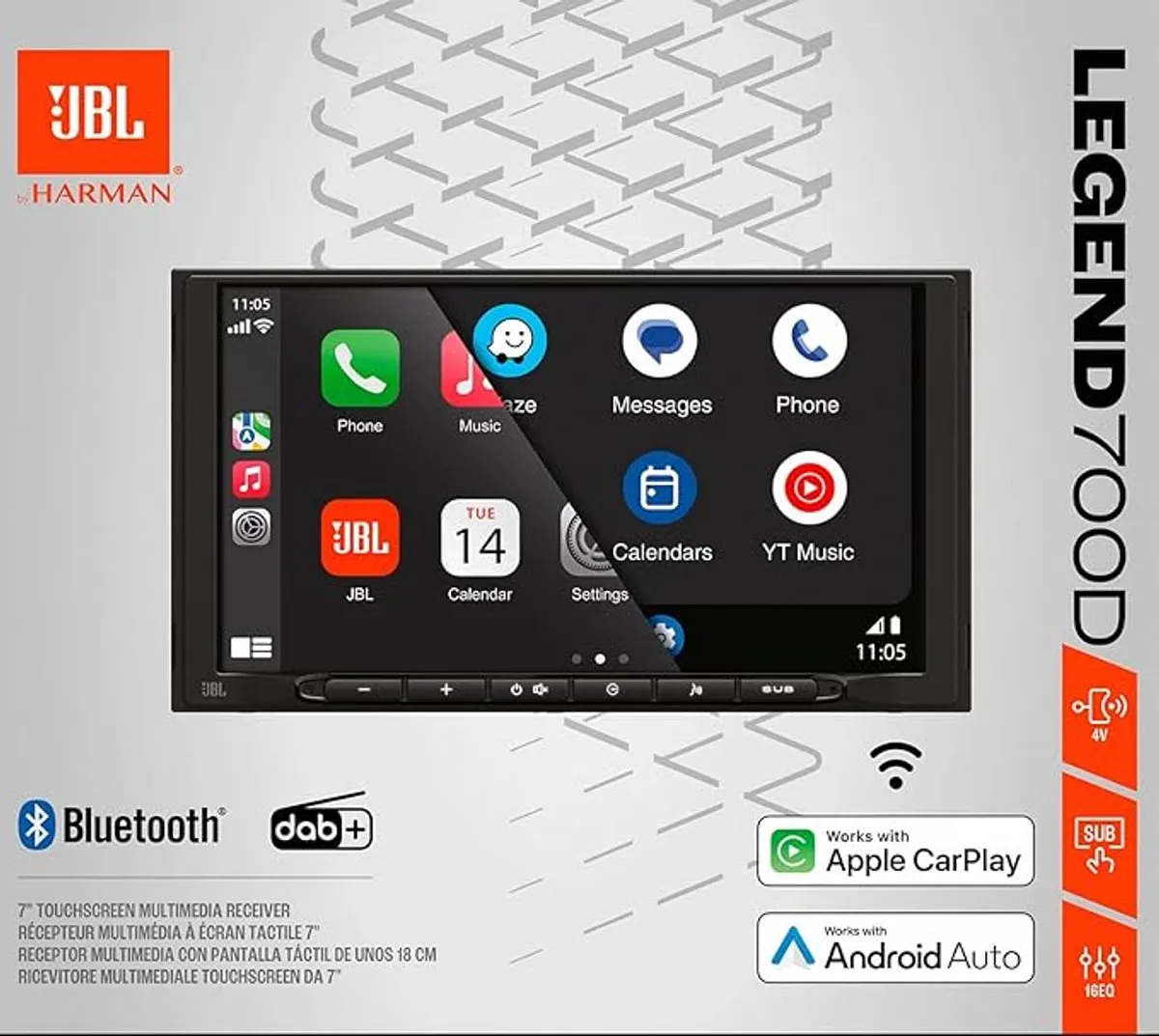 JBL Legend 700D Autoradio - 7” Touchscreen - Apple CarPlay/Android Auto - 5x50W - Zwart - afbeelding 6 van 6