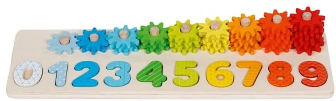 Goki Tellen met Tandwielen GK58451 - Houten Speelgoed - Multicolor