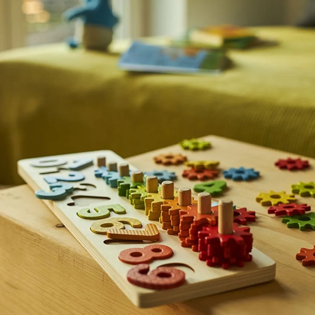 Goki Tellen met Tandwielen GK58451 - Houten Speelgoed - Multicolor