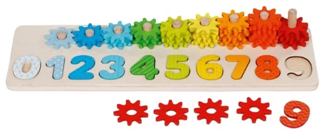Goki Tellen met Tandwielen GK58451 - Houten Speelgoed - Multicolor