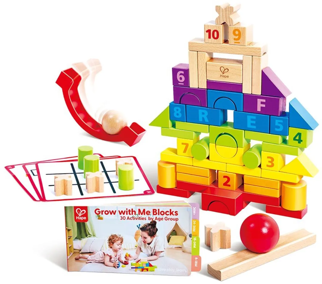 Hape Grow-with-Me Blocks Houten Bouwspeelgoed