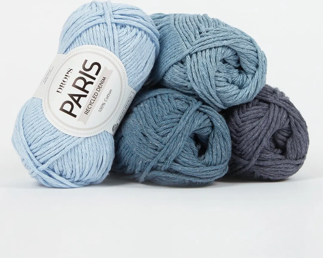 Drops Paris Recycled Denim Sprayblauw Katoen Garen
