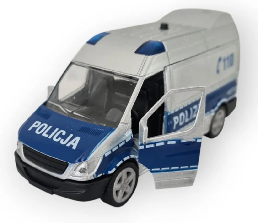 Johntoy Duitse Politie Bus 26940 - Licht & Geluid - 11,5 cm
