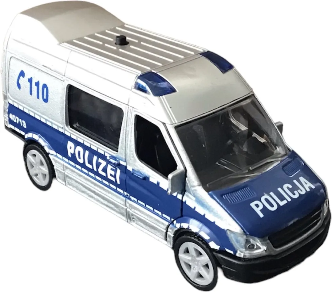 Johntoy Duitse Politie Bus 26940 - Licht & Geluid - 11,5 cm