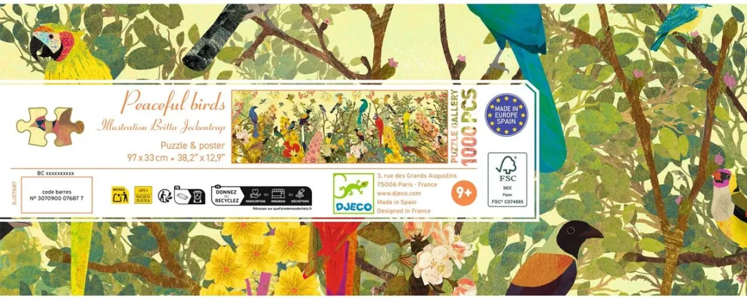 Djeco Peaceful Birds Puzzel 1000 Stuks
