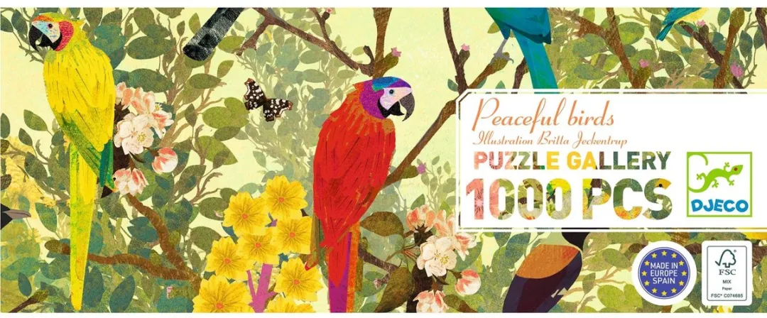 Djeco Peaceful Birds Puzzel 1000 Stuks - afbeelding 6 van 6