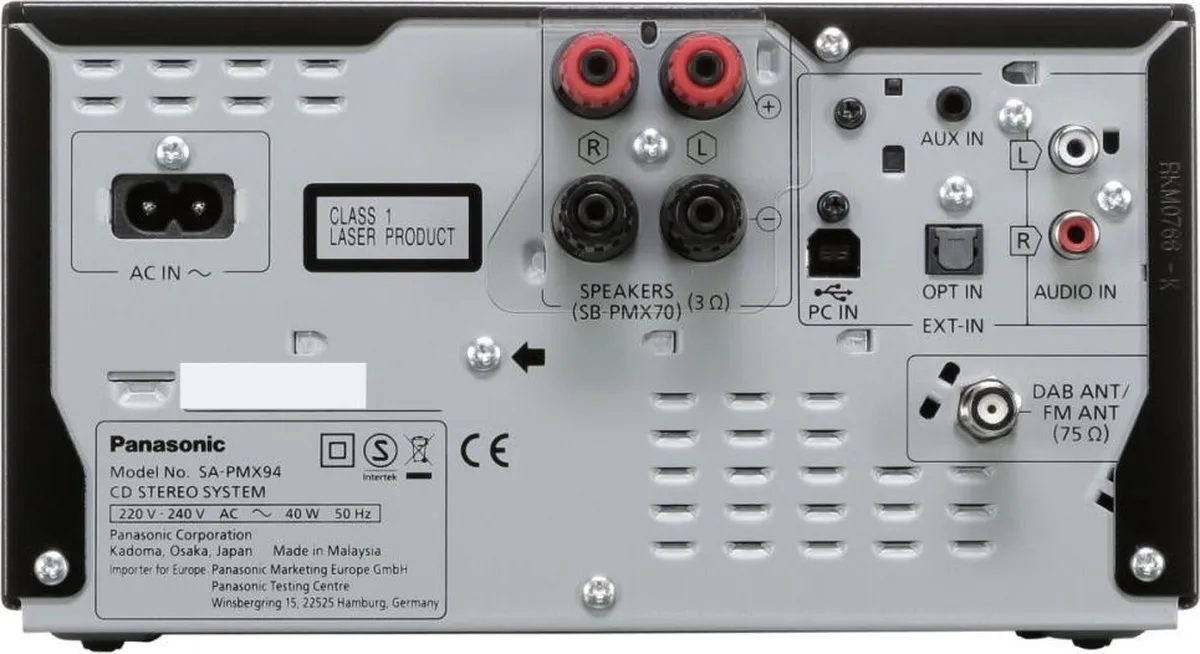 Panasonic SC-PMX94 Home Audio Minisysteem 120W - Zwart