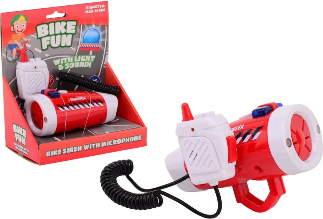 Johntoy Brandweer Fietssirene met Licht en Geluid - Multi