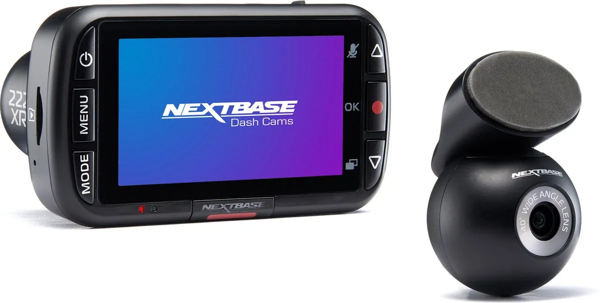 Nextbase 222XRWC Dashcam - Front 1080p + Rear 720p - Zwart